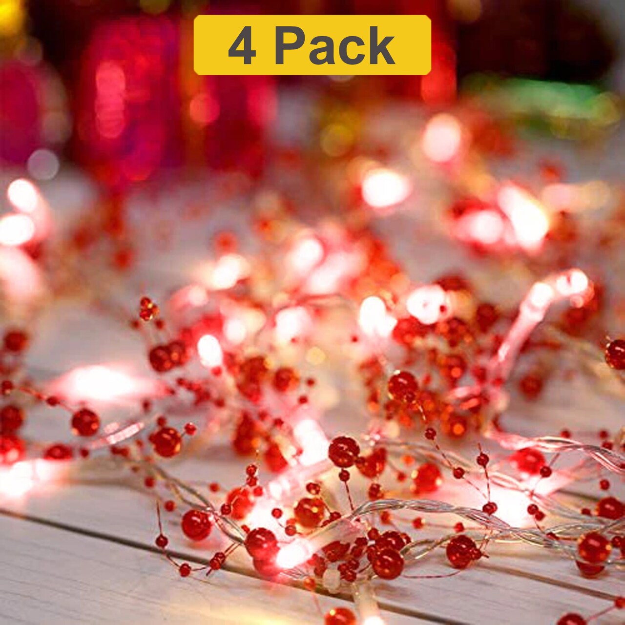 Elegant 20 LED Pearl Bead String Lights — Battery Operated, 3ft